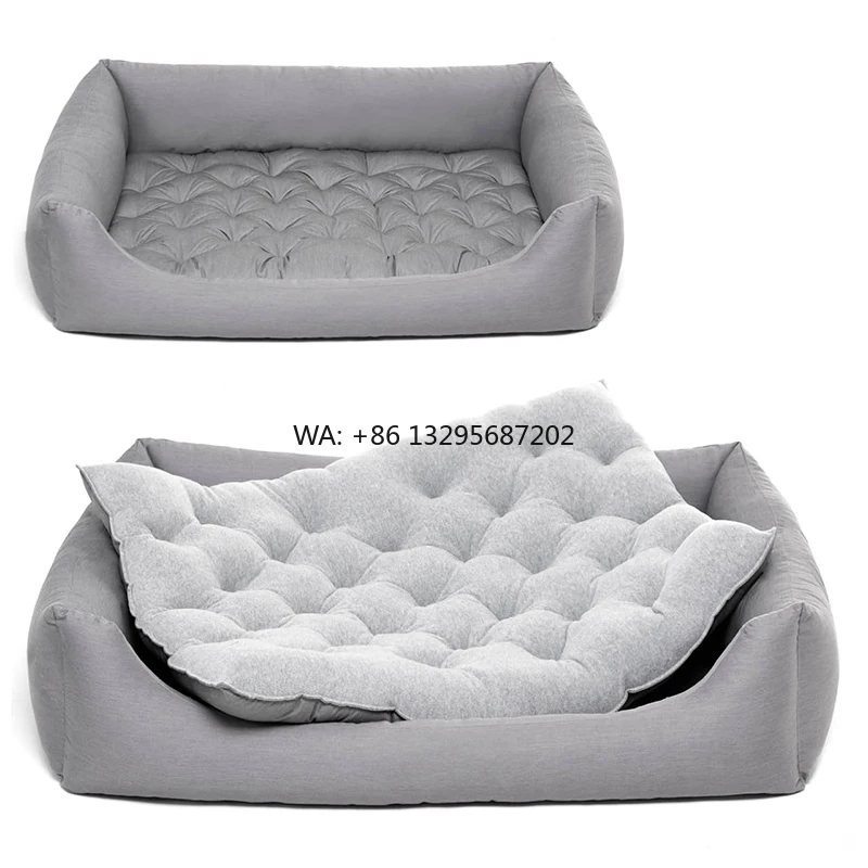 

Eco-Friendly Solid Pattern Pet Cushion Bed Removable Orthopedic Mat for Small Medium Large Dogs Modern Washable Design