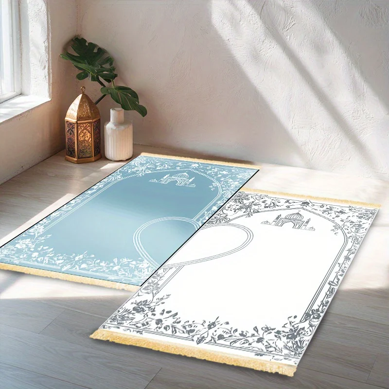 

VIKAMA Набор из двух роскошных исламских молитвенных ковриков в форме сердца для пар, коврик для намаза, мусульманский молитвенный коврик, коврик для паломничества