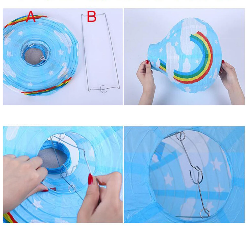 

5pcs 30Cm Colorful Folding Paper Hot Air Decorations For Wedding Birthday Party Christmas Home Indoor Lighting