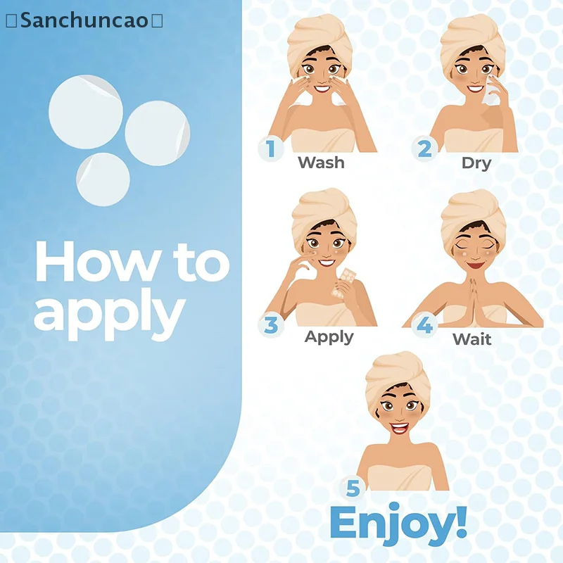 360개 라운드 투명 여드름 패치 스킨케어 스티커 메이크업 도구