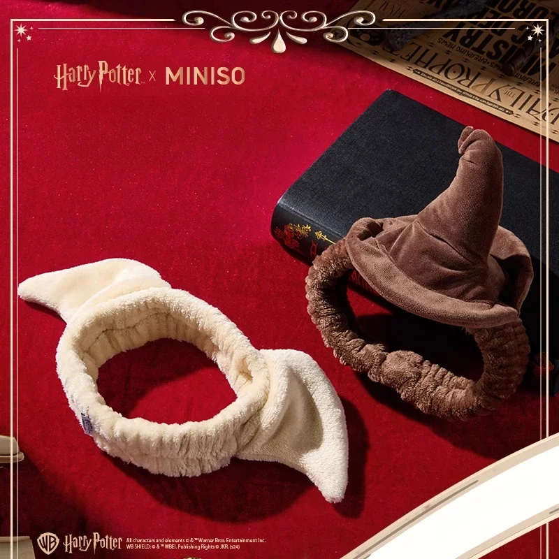 MINISO Harry Potter Sorting Hat Dobby Ears Cute 3D Headband Sorting Hat Hair Tie Hair Rope Headband Women Tied Hair Rubber Band