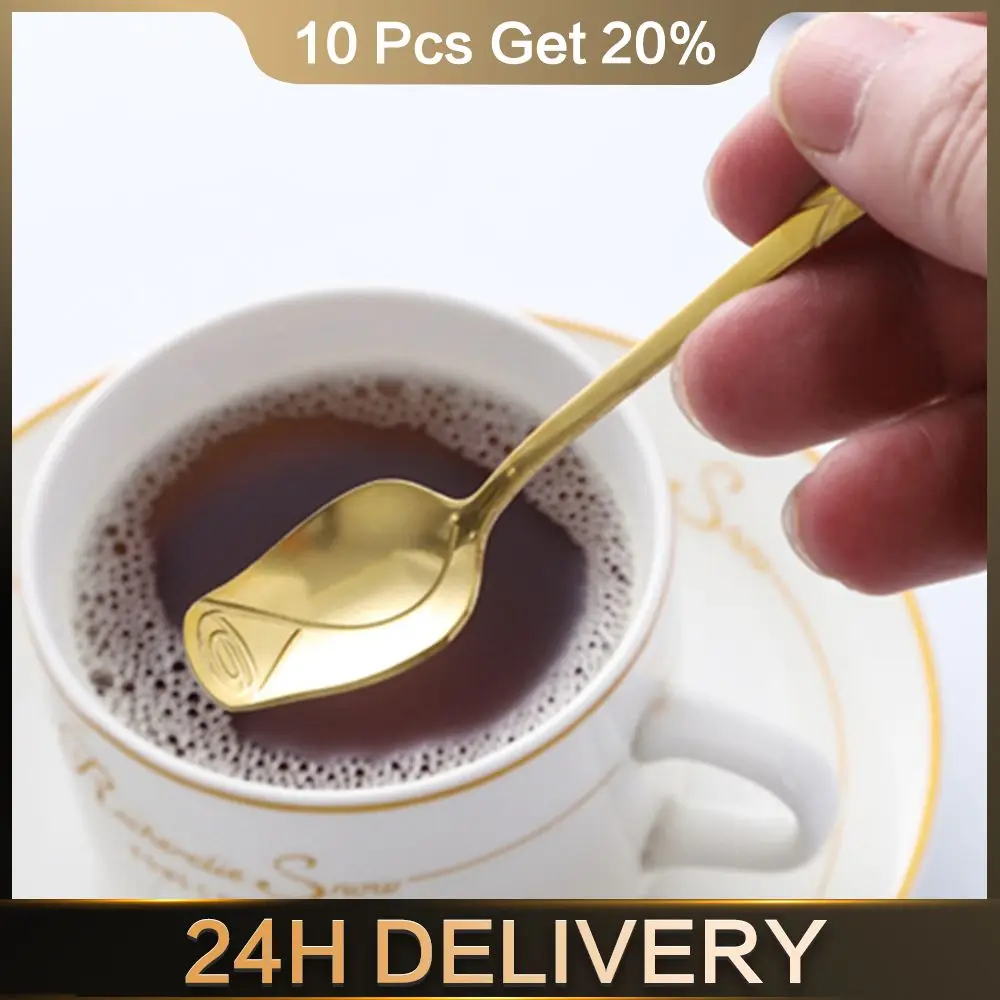 Rose Spoon Exquisite Rose Pattern Creative Rose Modeling Kitchen Gadgets Long Handle Small Spoon Not Fade Household Supplies