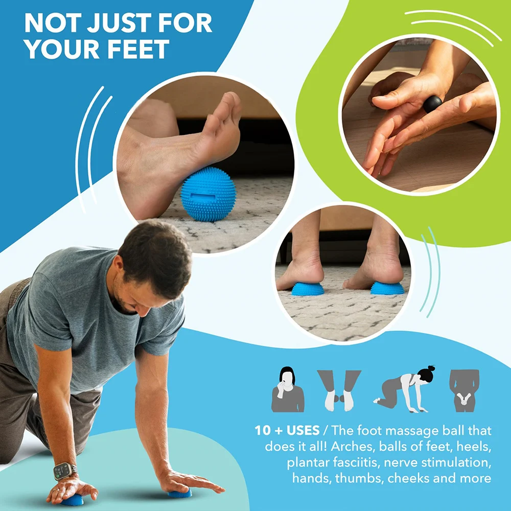 

Съемный массажный мяч для ног с шипами для пилатеса, йоги, спорта, фитнеса, расслабления мышц, массажа тела и рук