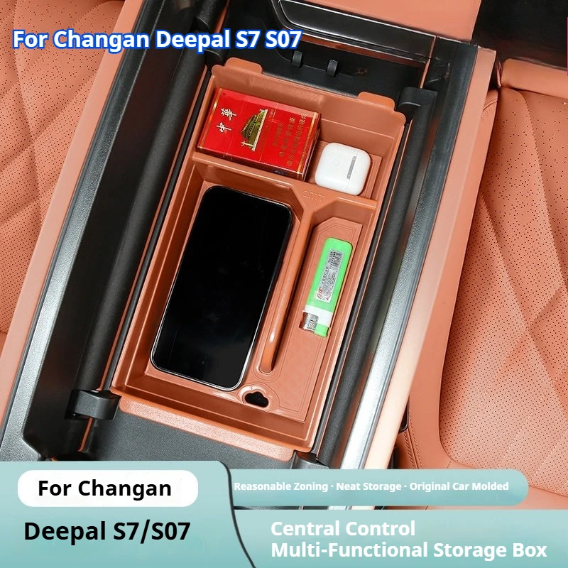 For Changan Deepal S07 S7 2023-2025 Car Armrest Box Wireless Charging Silicone Pad Lower Level Central Control Storage Box