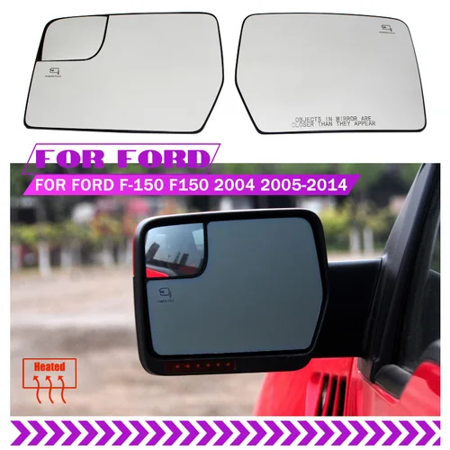 Espejo retrovisor lateral para puerta delantera de coche, cristal con placa Base para Ford F-150 2011 2012 2013 2014, accesorios exteriores