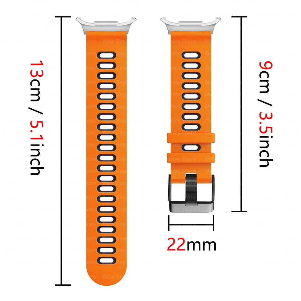 Pulseira esportiva de silicone para samsung galaxy watch ultra 47mm unissex pulseira de laço macio para galaxy ultra 47mm sem lacuna alça de extremidade curvada