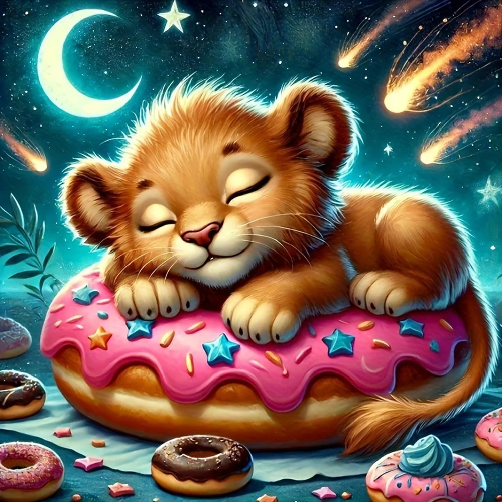 EverShine Diamond Painting Lion Full Drill Mosaic Donut 5D D