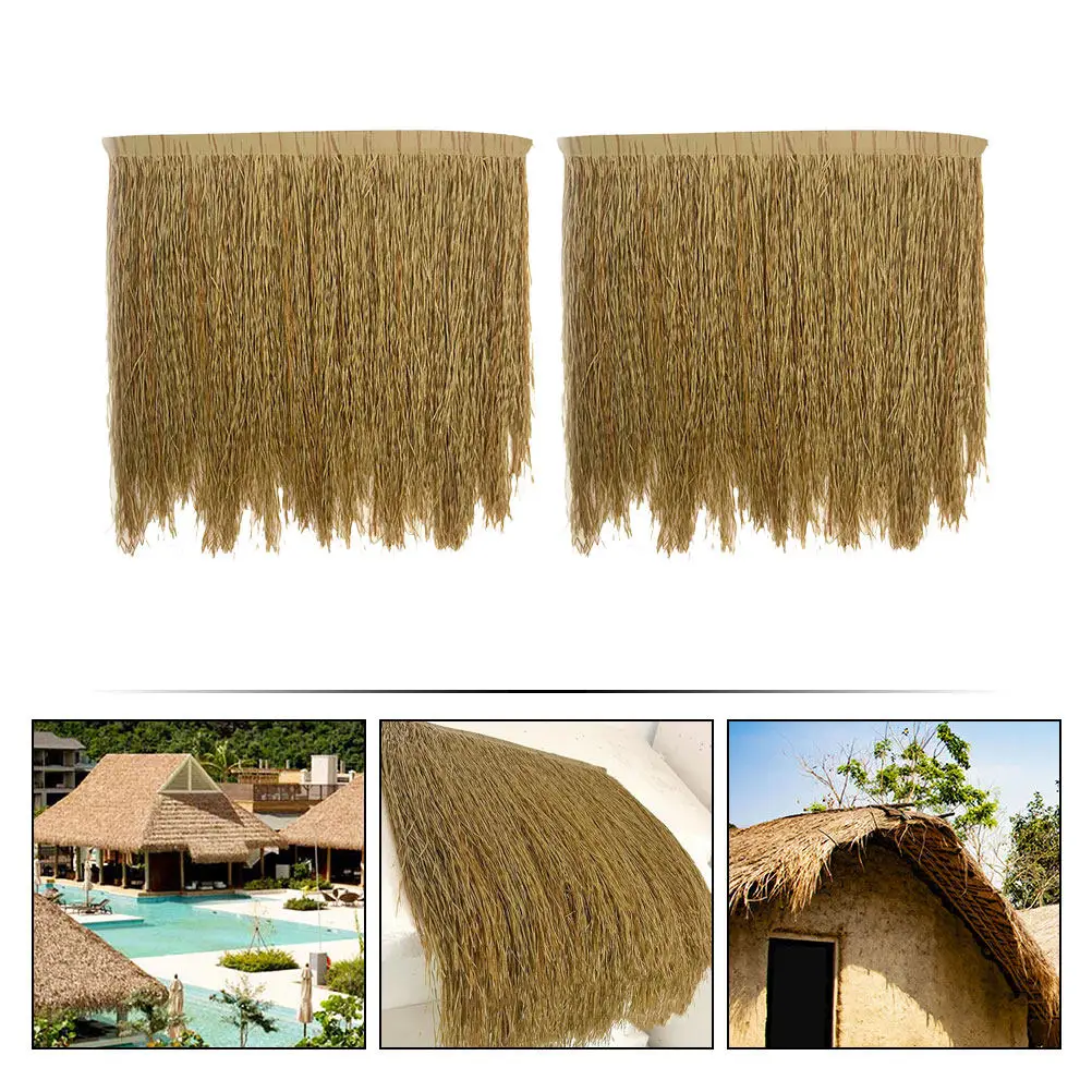 2Pcs Simulated Thatch Straw Roof Artificial Thatch Roofing Decorative Garden Yard Lawn Landscaping Roof Cover DIY Outdoor Patio