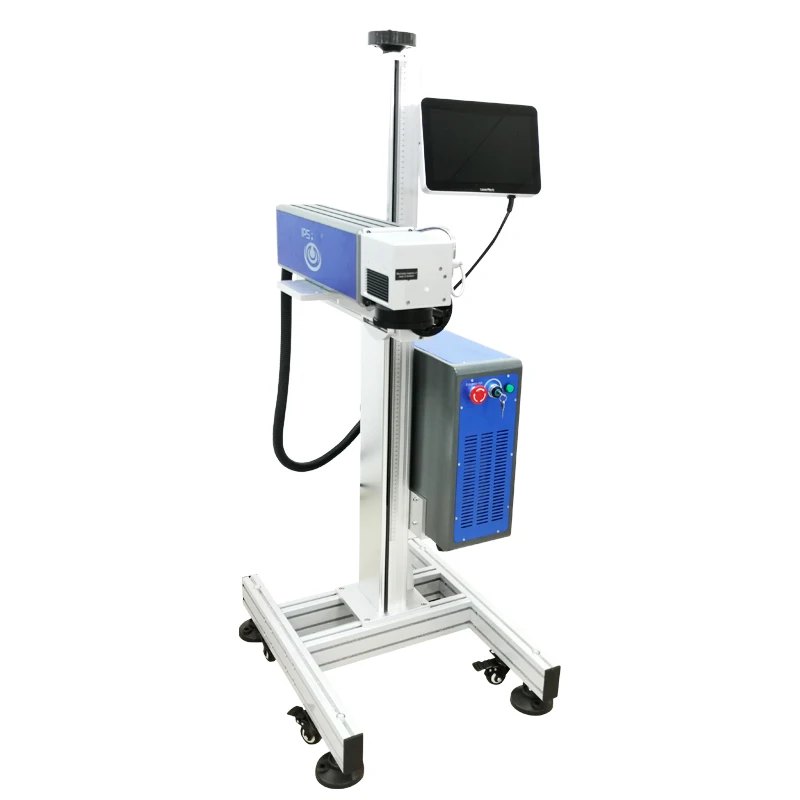 آلة وسم الذبابة 30 وات من الألياف La ser IPS-LF30 F نقش عبر الإنترنت معدن الألومنيوم الصلب شعارات أبجدية رقمية رموز شريطية الرسومات #3