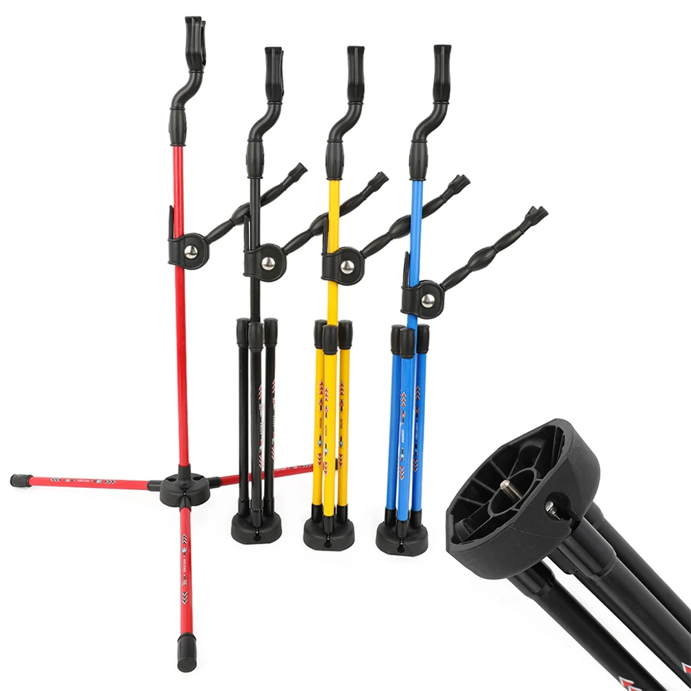 

Foldable Archery Bow Stand Takedown Recurve Bow Holder Fibreglass Shafts Portable Bracket for Target Practice Shooting Training