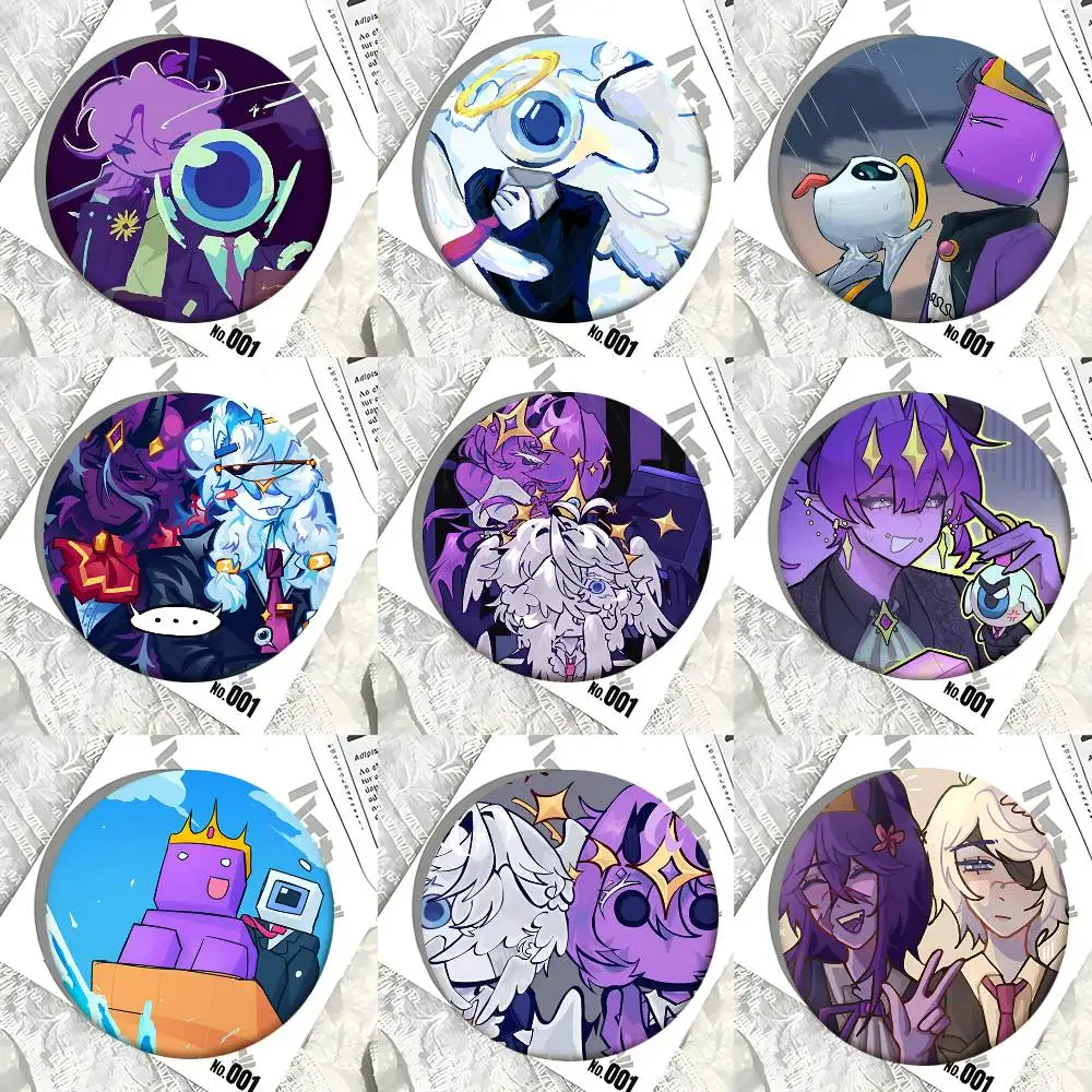 Wemmbu Eggchan Tax Duo Rundes Abzeichen Kreative Brosche Kleidung Rucksack Accessoires Anstecknadel