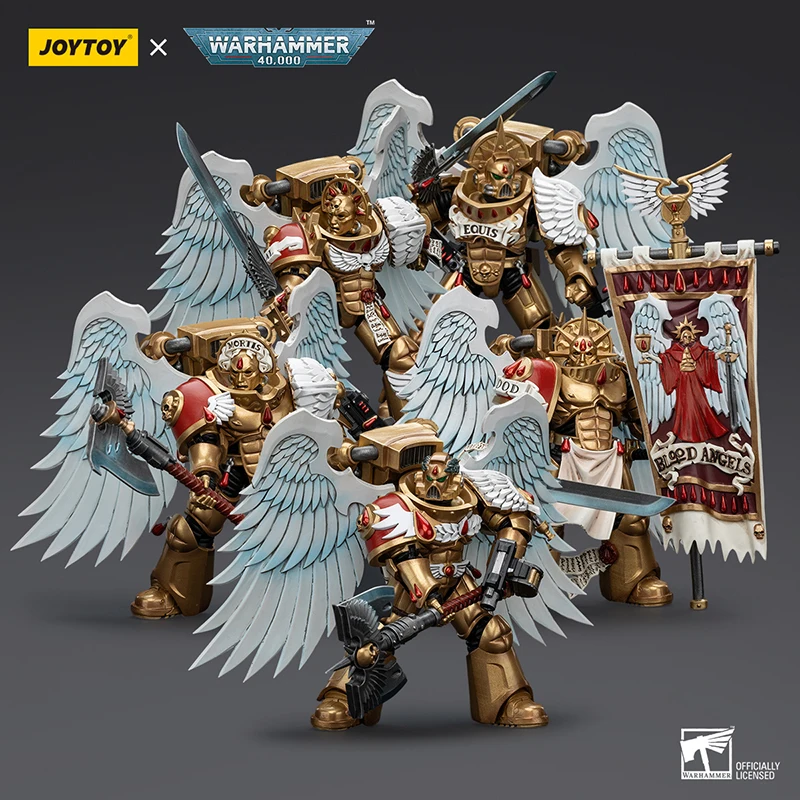 JOYTOY Warhammer 40K Action Figure 1/18 Scale Blood Angel Sanguinary Guard Articulated Military Model Doll Boy Toy Gift Ornament