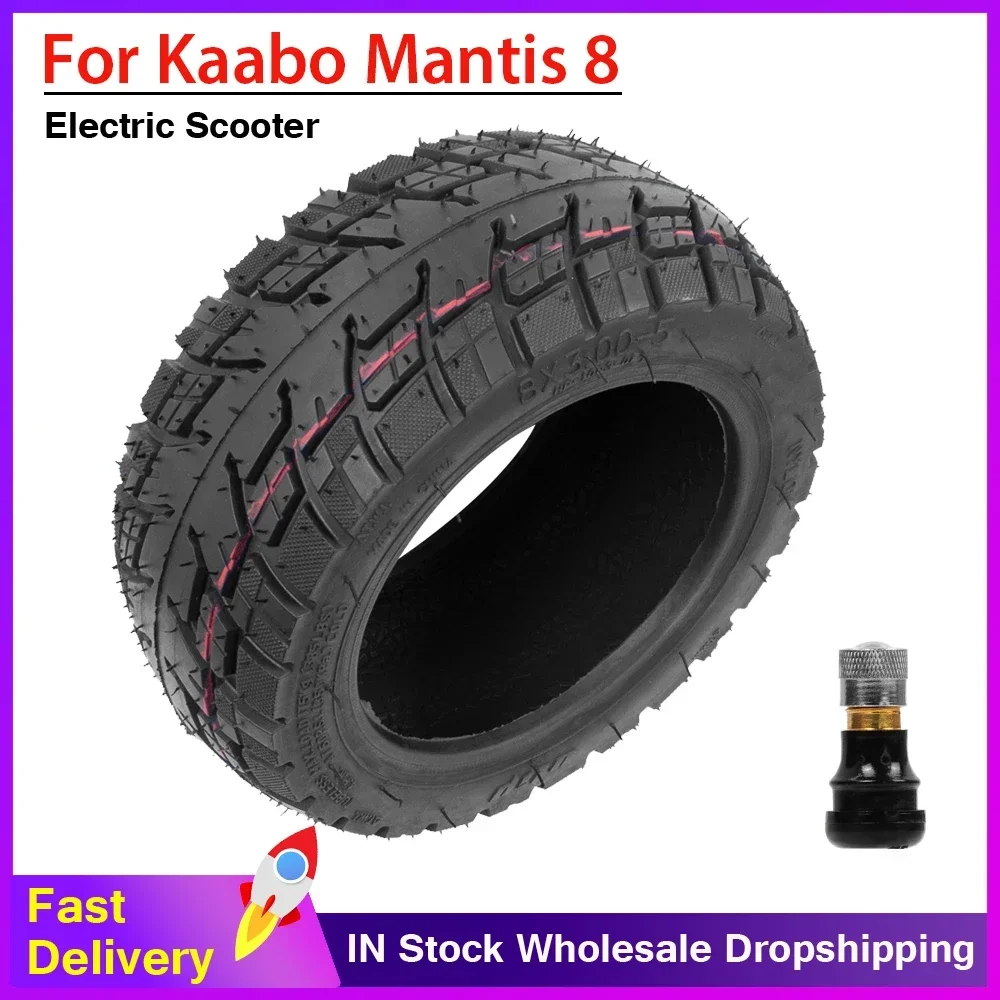 8 Inch 8x3.00-5 Off-Road Tubeless Tire For Kaabo Mantis 8 Rubber Tyre Replacement Electric Scooter Vacuum Tyres Accessories