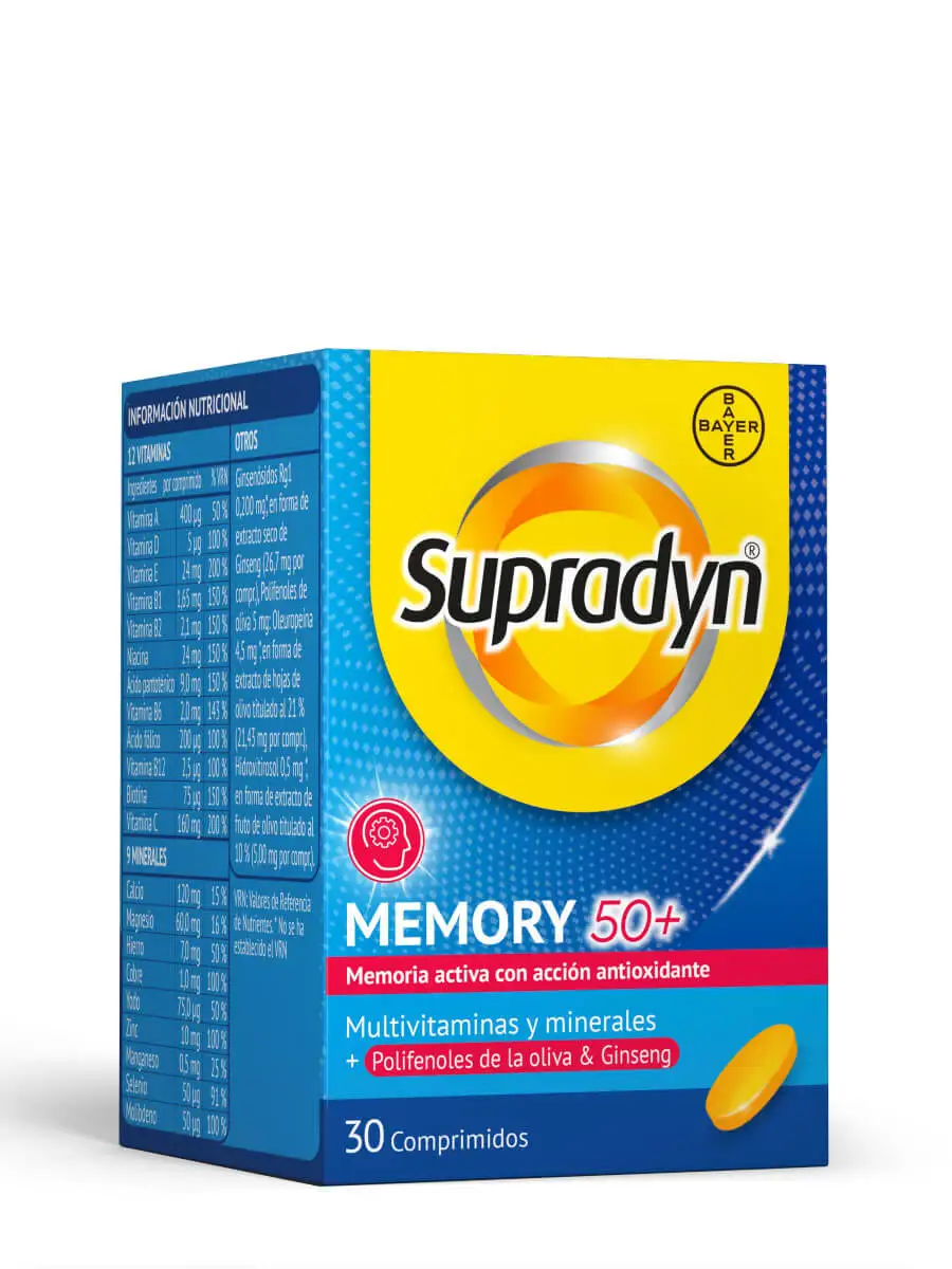 Supradyn®Memory 50 + 30 tablets-helps mental performance and protects cells.