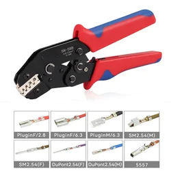 Crimping Tool Set For Dupont JST Terminals No/Pre Insulated Ferrules Butt Connectors Solar & Coax Connectors SN-58B 6 Jaw