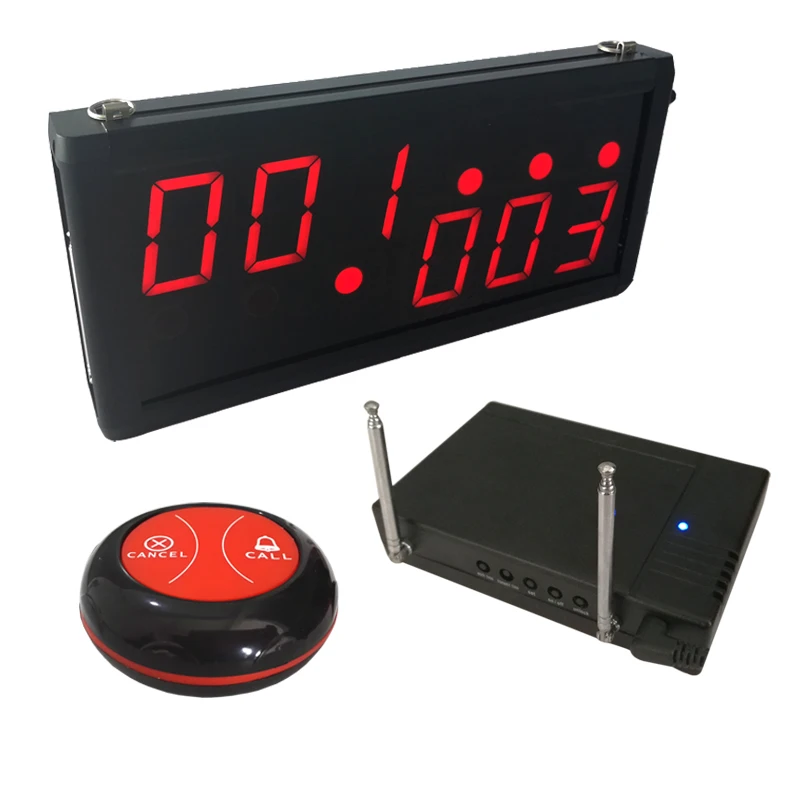 433.92mhz Long Range Food Restaurant Table Order Buzzer System Number Screen Guest Button Booster