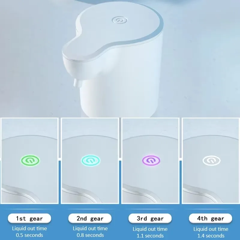 비접촉식 액체 비누 디펜서 폼, USB 충전식 폼 손 세척기, 욕실 스마트 적외선 센서 비누 디스펜서, 350ml