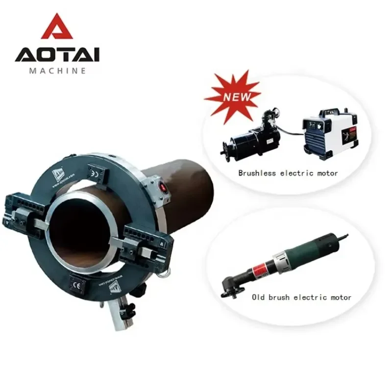 AOTAI ISD-219 Electric Pneumatic Pipe Split Frame Cold Pipe 50-219 mm Cutting and Beveling or Grooving Milling Machine