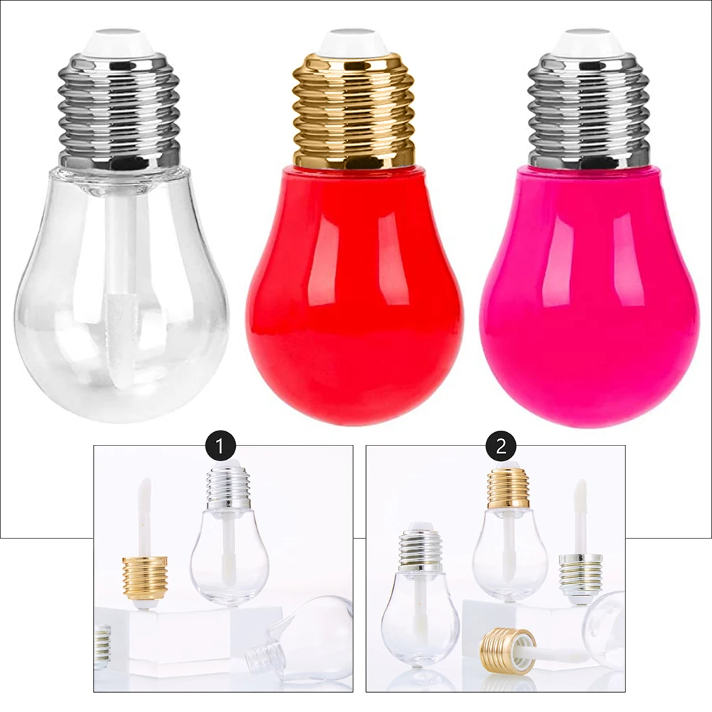 

10 Pcs Light Bulb Gloss Tubes Mini Plastic Plastic Lip Balm Containers Containers Refillable Reusable for DIY Lip Balm Samples
