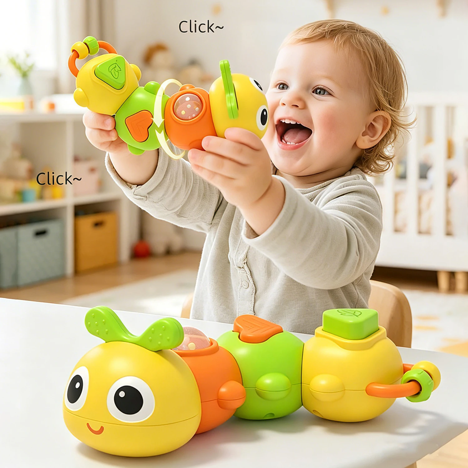 Montessori-Puzzle-Spielzeug, Cartoon-Spielzeug für Kinder, zum Üben des Handgreifens, Polyeder-Spielzeug, beruhigendes Greifspielzeug, Lernspielzeug, Geburtstagsgeschenk