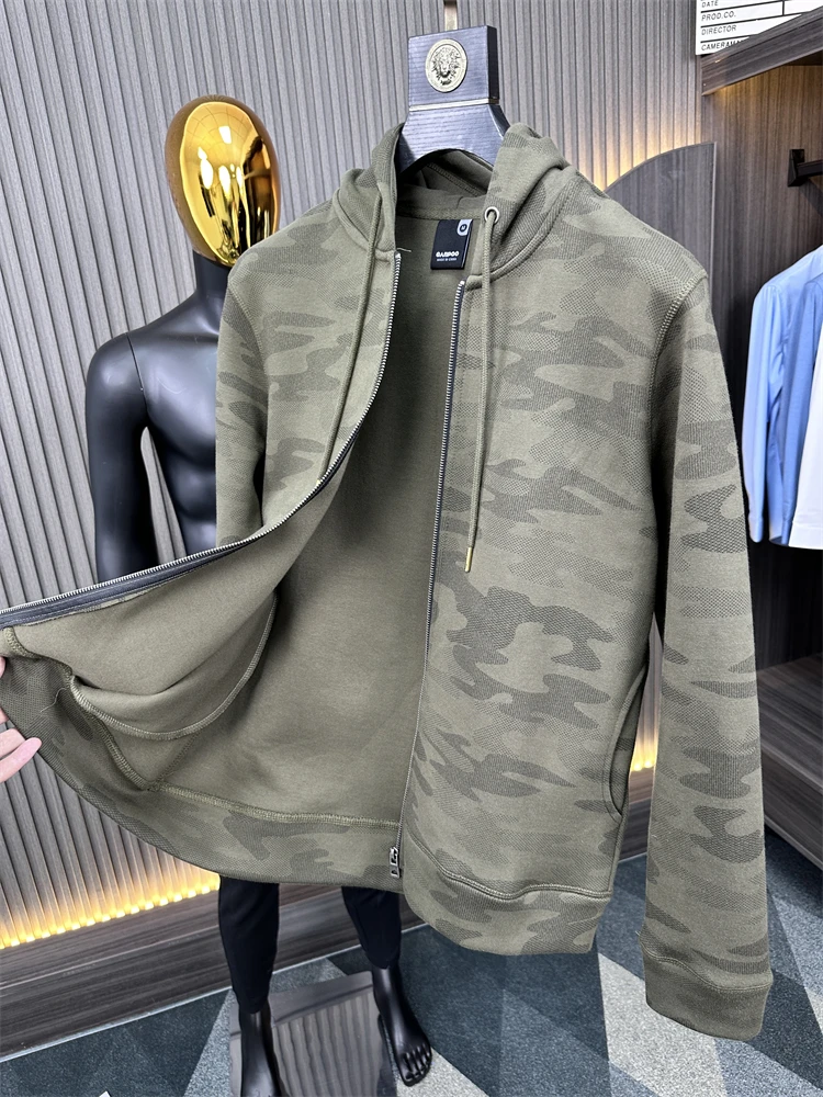 

Камуфляжная вязаная удобная мужская весенняя повседневная толстовка с капюшоном, кардиган, дышащая, модная, свободная посадка, молодежная палатка на молнии све
