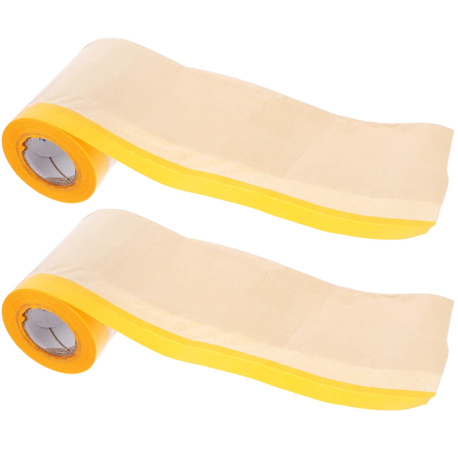 

2 Rolls Masking Paper With Tape Adhesive Protective Film For Furniture Floor Wall Covering Home Painting Supplies Covering Film