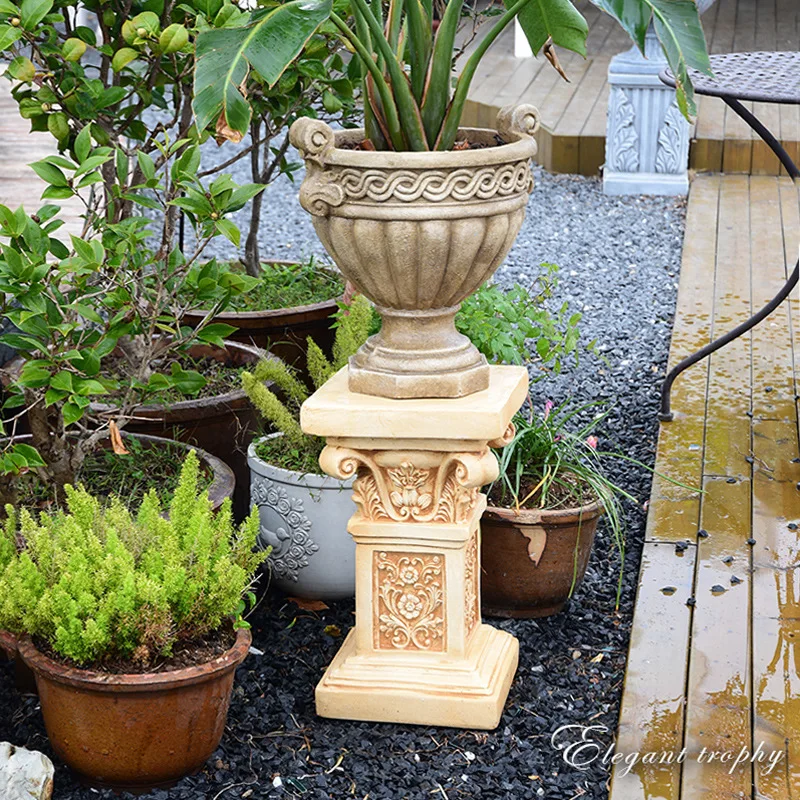 CX villa door flower pot trophy, retro garden garden decoration ornament
