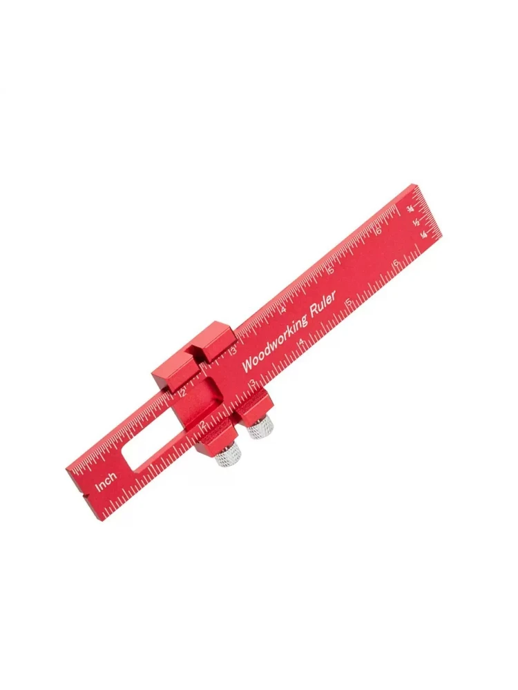 Woodworking Precision Pocket Ruler Aluminum Slide Ruler Inch Multifunctional Aluminum Alloy Positioning Ruler
