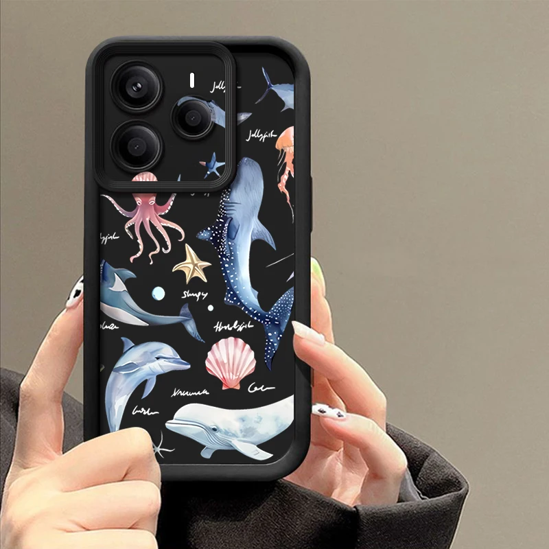 Cute Dolphin Patterned Soft Case For Xiaomi Redmi Note 15 14 13 12 Pro 4G Note 13 14 Pro Plus 15 5G 11 Pro 13C TPU Phone Cover view 6