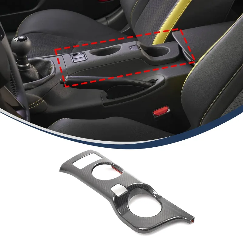

Real Carbon Fiber Center Console Cup Holder Panel Cover Trim Sticker For Nissan 400Z Car Accessories