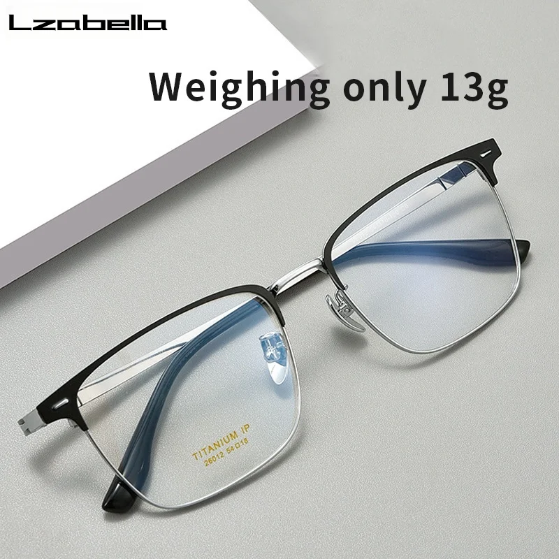 

Lzabella Fashion Comfortable Glasses Business Square Titanium Eyewear Prescription Half Frame Eyeglasses Frame For Men H26012Y