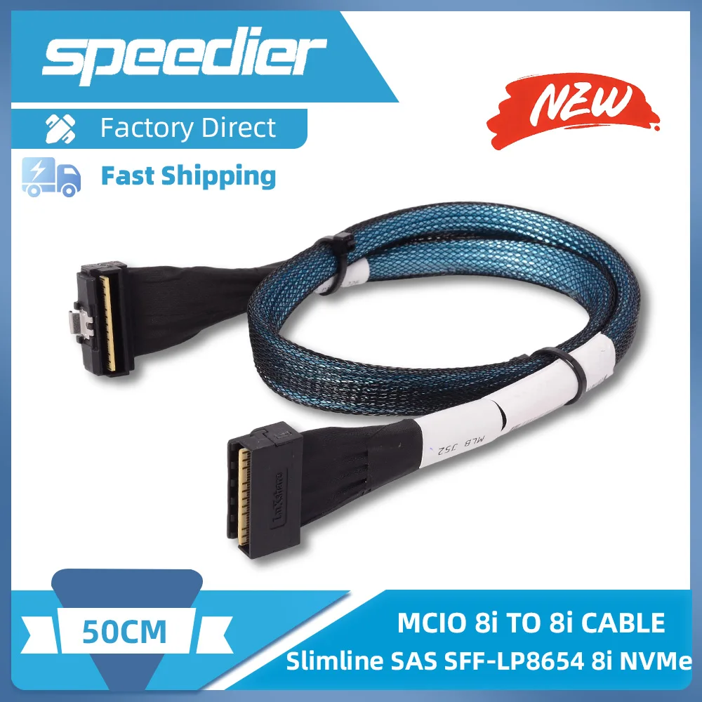 Slimline SAS SFF-LP8654 8I PCIE Cable SAS Cable Lp Data Cable Male To Male 50cm