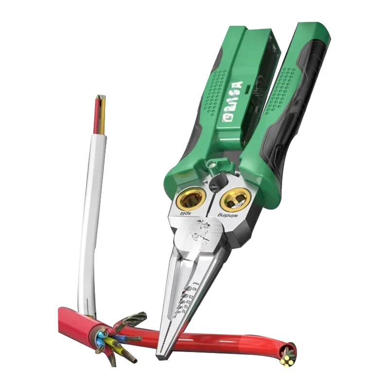 

electrical testing function 8-in-1 multifunctional wire stripping pliers cable cutting pulling pressing electrician pliers