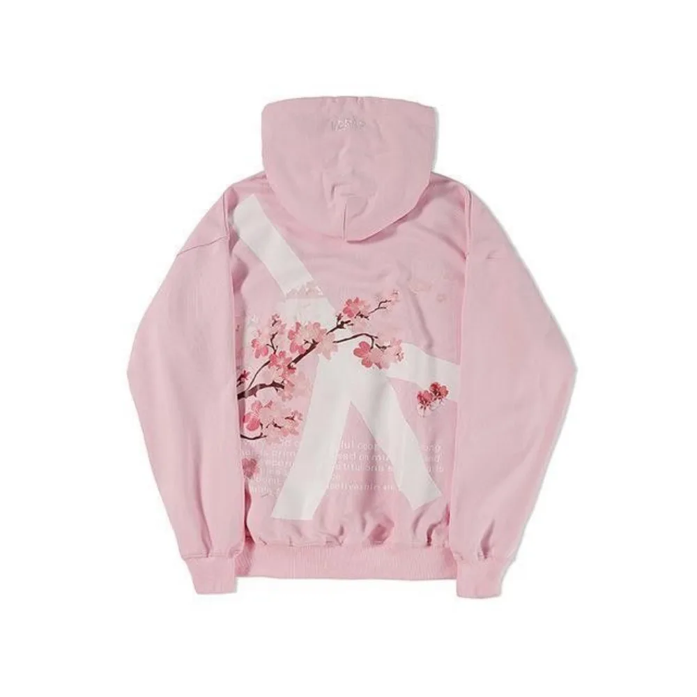 Fresh Sweet Light Pink Floral Pattern Element Loose Sweatshirts Fashion Autumn Daily Dressing Up Long-sleeves Retro Clothes