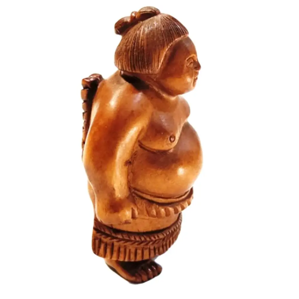 

Y25, 2-Дюймовая миниатюрная скульптура из бокса ручной работы Netsuke: японский Рестлер
