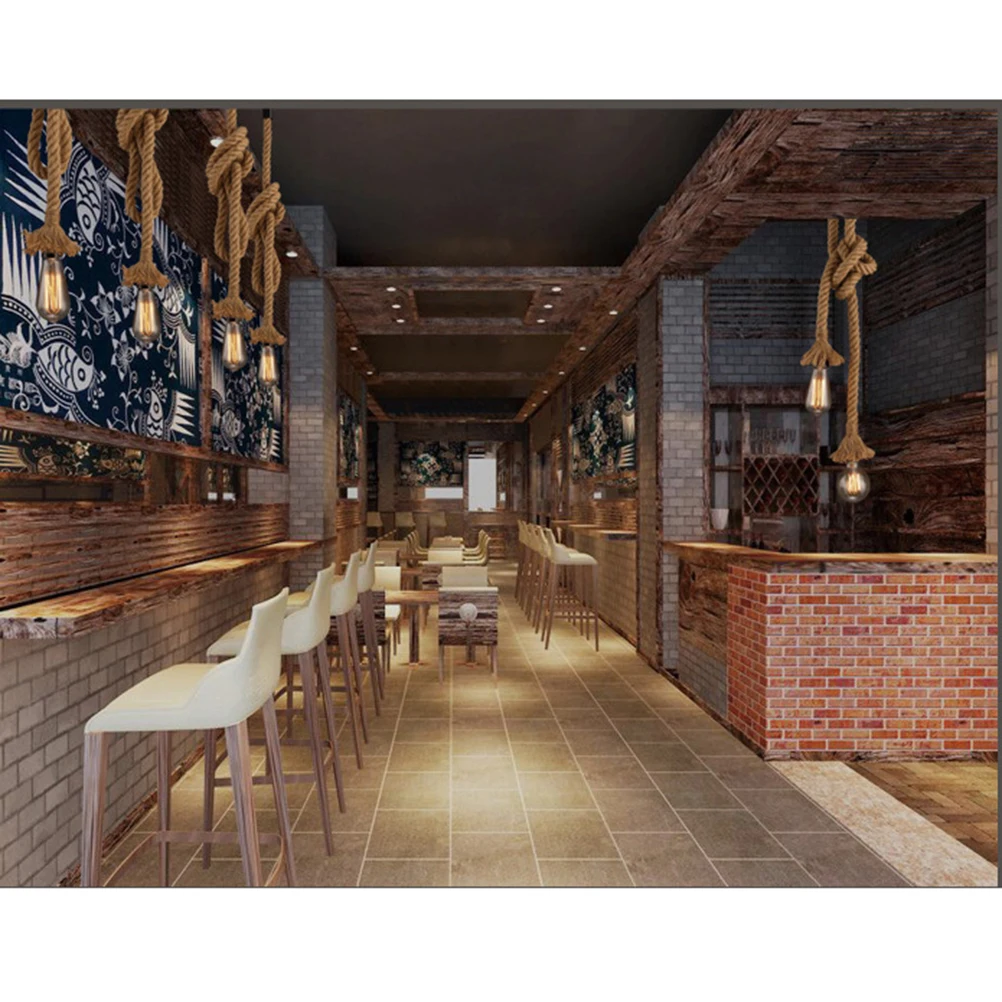 

Vintage Style Pendant Hemp Lamp With Rope Design Hanging Light For Home Restaurant Bar Decorative Lighting