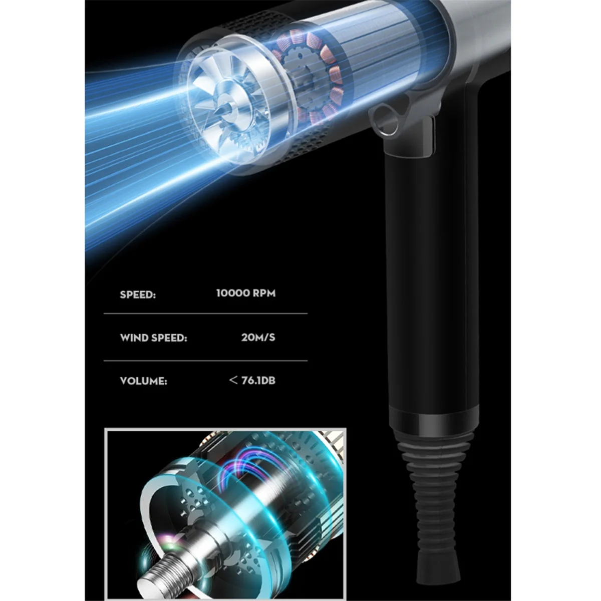 Asciugacapelli professionale asciugacapelli ionico negativo Hot Cold Wind Salon Hair Styler Tool asciugacapelli elettrico spina UK