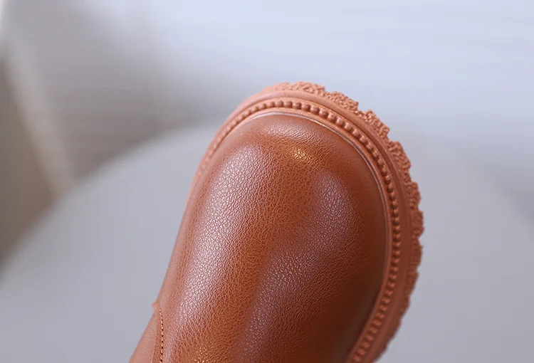 Herbst Mädchen Stiefeletten mit Rückenschleife Kinder Kurzstiefel Weiche Sohle 2026 Neue Mädchen Prinzessinnen-Lederstiefel mit Seitenreißverschluss – Detail 9