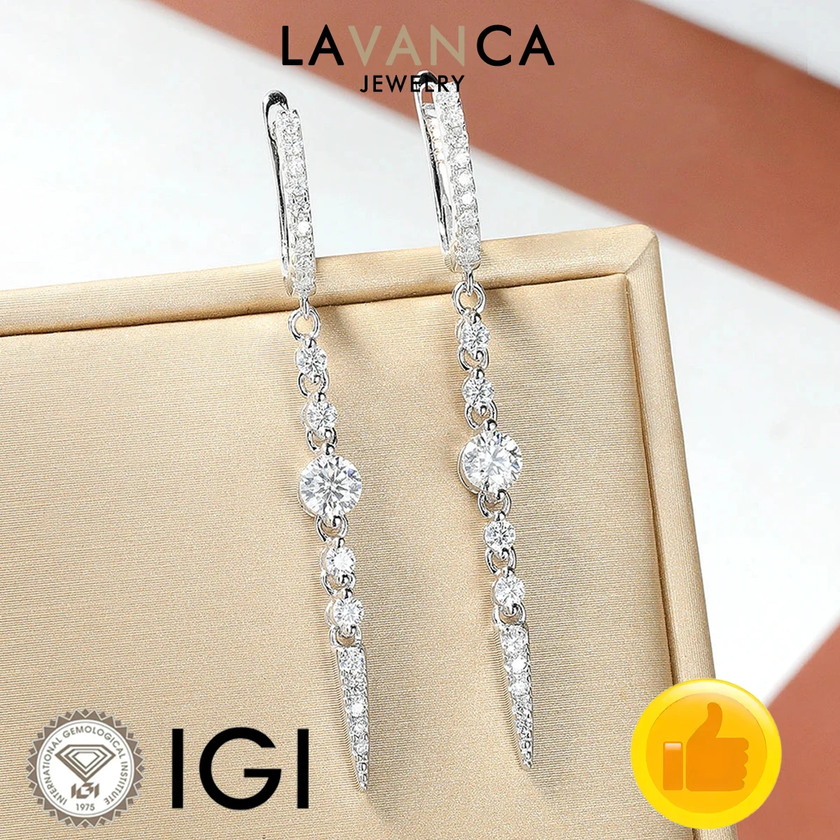 9K/14K/18K Solid Gold Lab Created Diamond tassel Earrings VS/VVS Brilliant Round Cut Lab Diamond Drop Earrings For Women