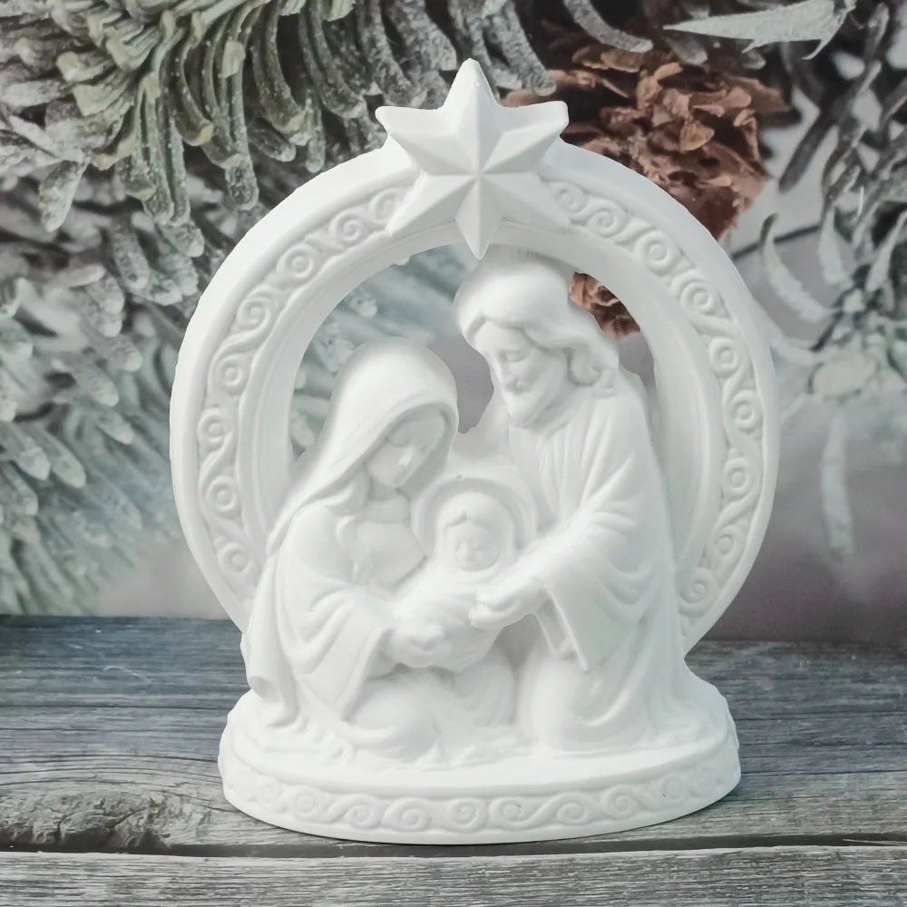 Clay Mold Flexible Gypsum Casting Mold Relief Silicone Mold Nativity Scene For Handmade Holiday Gift Wall Hanging Diy Handmade