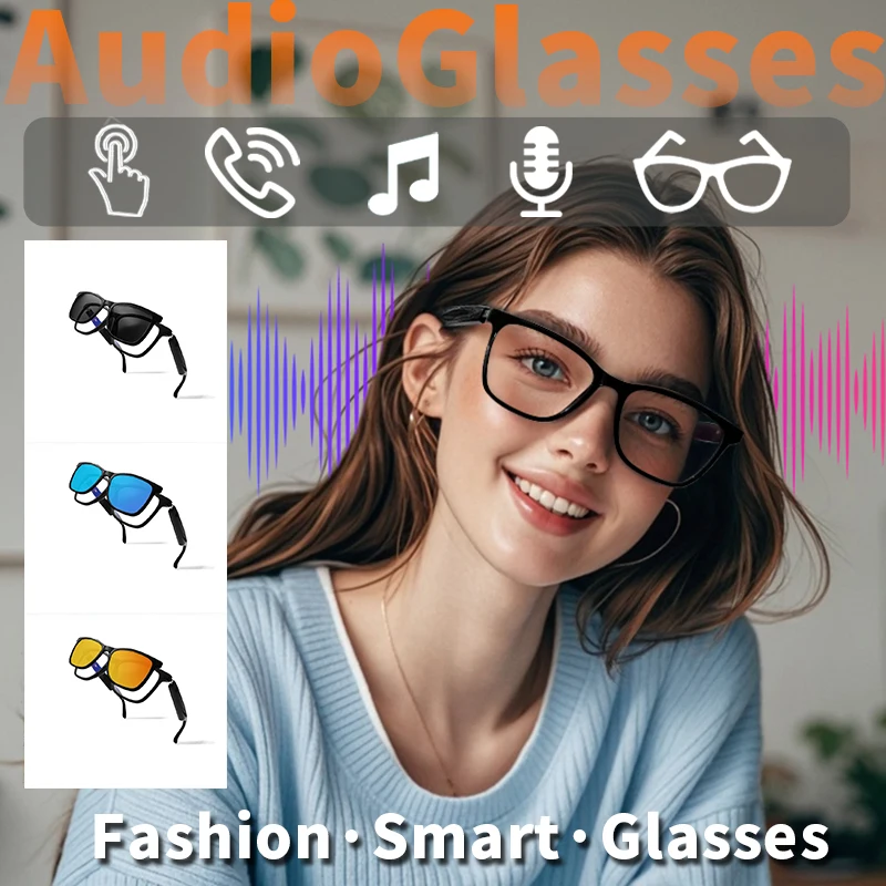 New smart glasses bluetooth listen to music answer the phone men and women fashion single product color coating sunglasses frame