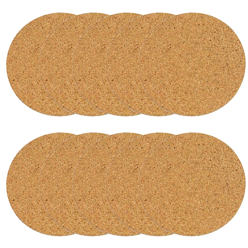 10 Piece Saucer Collection for Plants Built with Cork and PP Materials Plus Rubber Backing for Indoor Environments