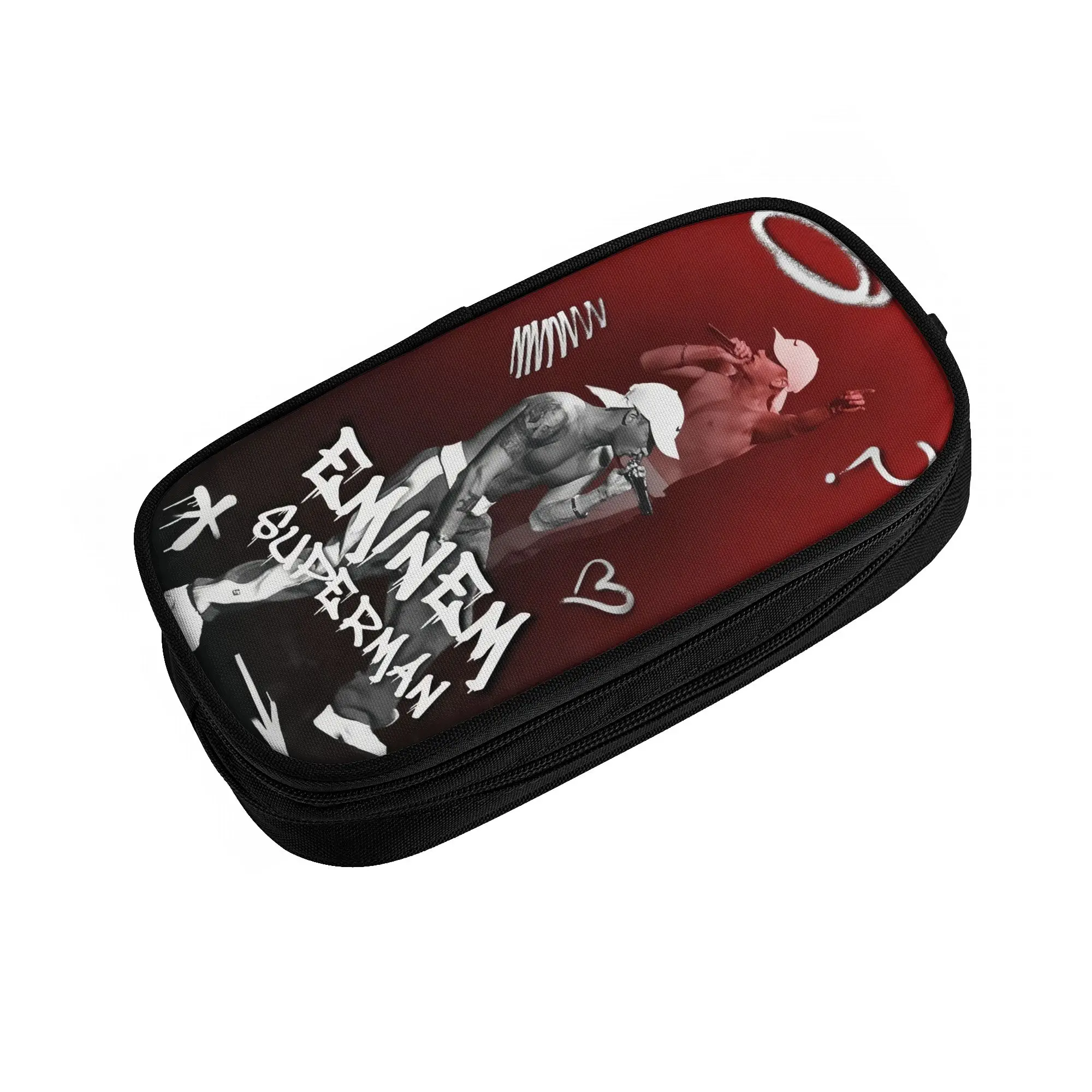 Cute Eminems Pop Music  Pencil Case for Boys Girls American Hip Hop Rapper   Large Capacity Pen Bag Box Stationery