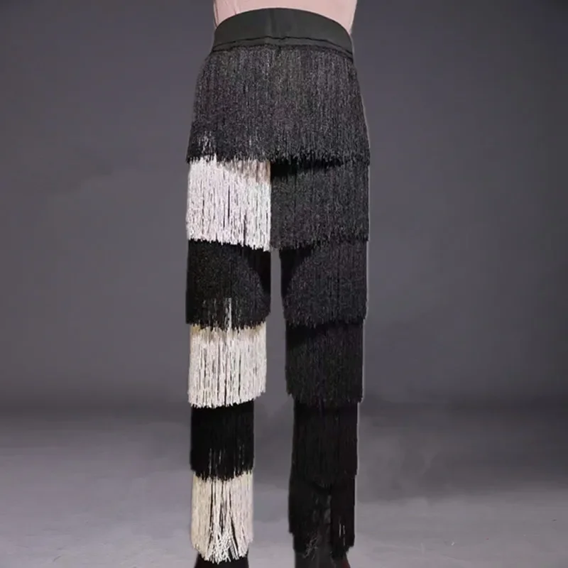 2025 子供ラテンダンスフリンジズボン女の子現代社交ダンス長ズボンダンスウェアパフォーマンス衣装子供のための