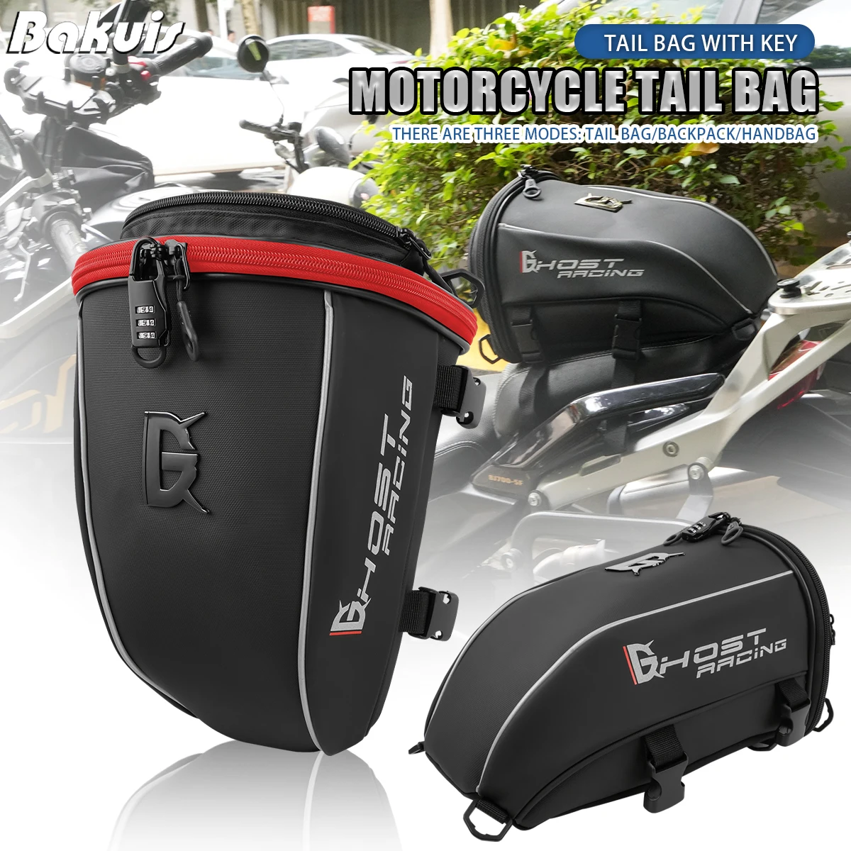 

Multifunction Motorcycle Rear Seat Bag Waterproof Motorcycle Tail Bag PU Leather Handbag Crossbody Bag Motorcycle Accessories