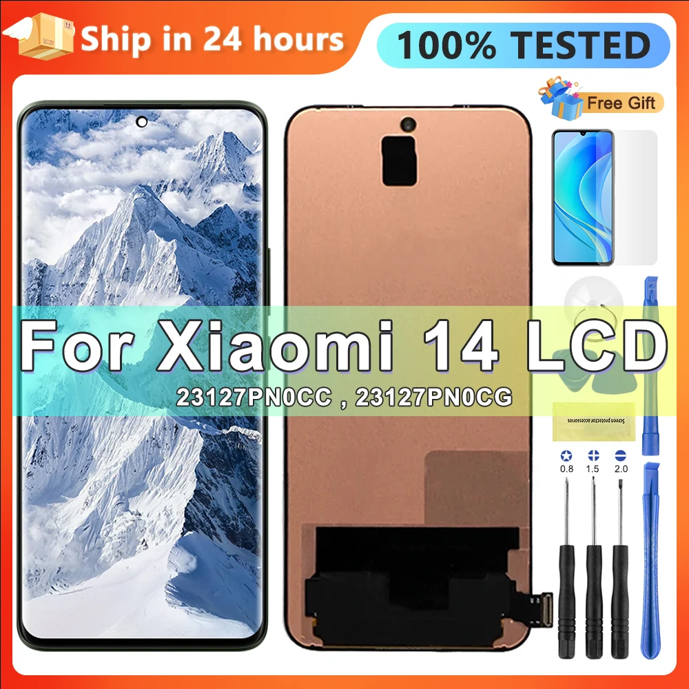 

6.36''AMOLED Display Touch Screen For Xiaomi 14 LCD Mi 14 Display 23127PN0CC Replacement Digitizer Repair Parts