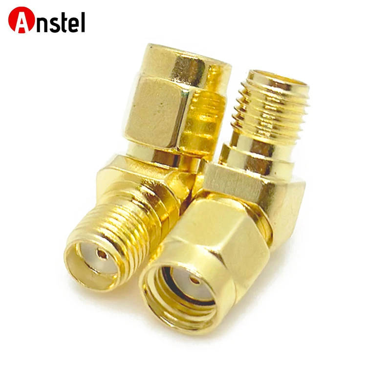 Copper RP SMA 45 Degree Converter RP-SMA Male to SMA Female Adapter 135 Degree Elbow Connector for FPV Race Goggle Antenna