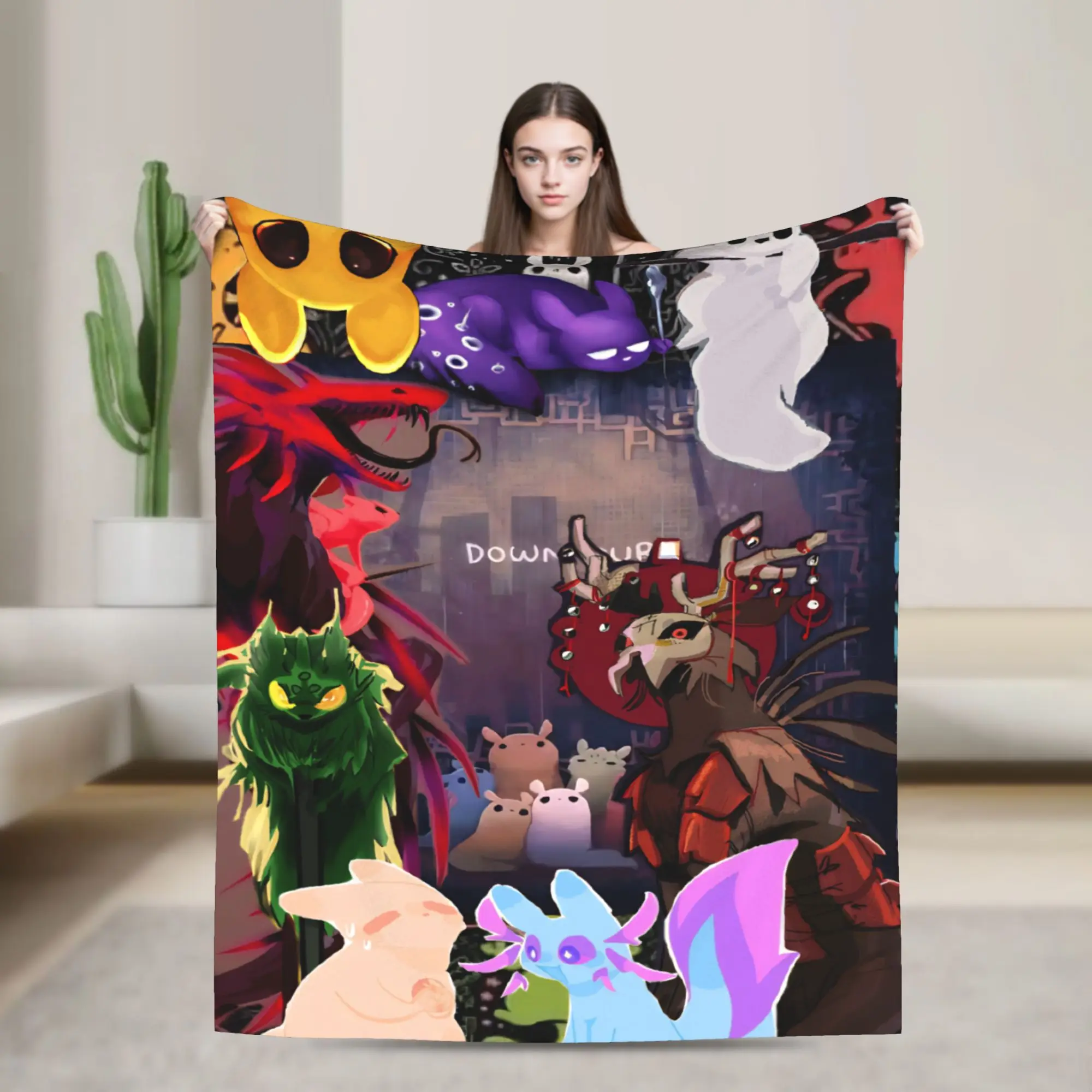 Relax Rain World Slugcat Downpour Indie Game Blanket Merch Room Decorative  Throw Blanket Lightweight Thin Velvet for Outdoor