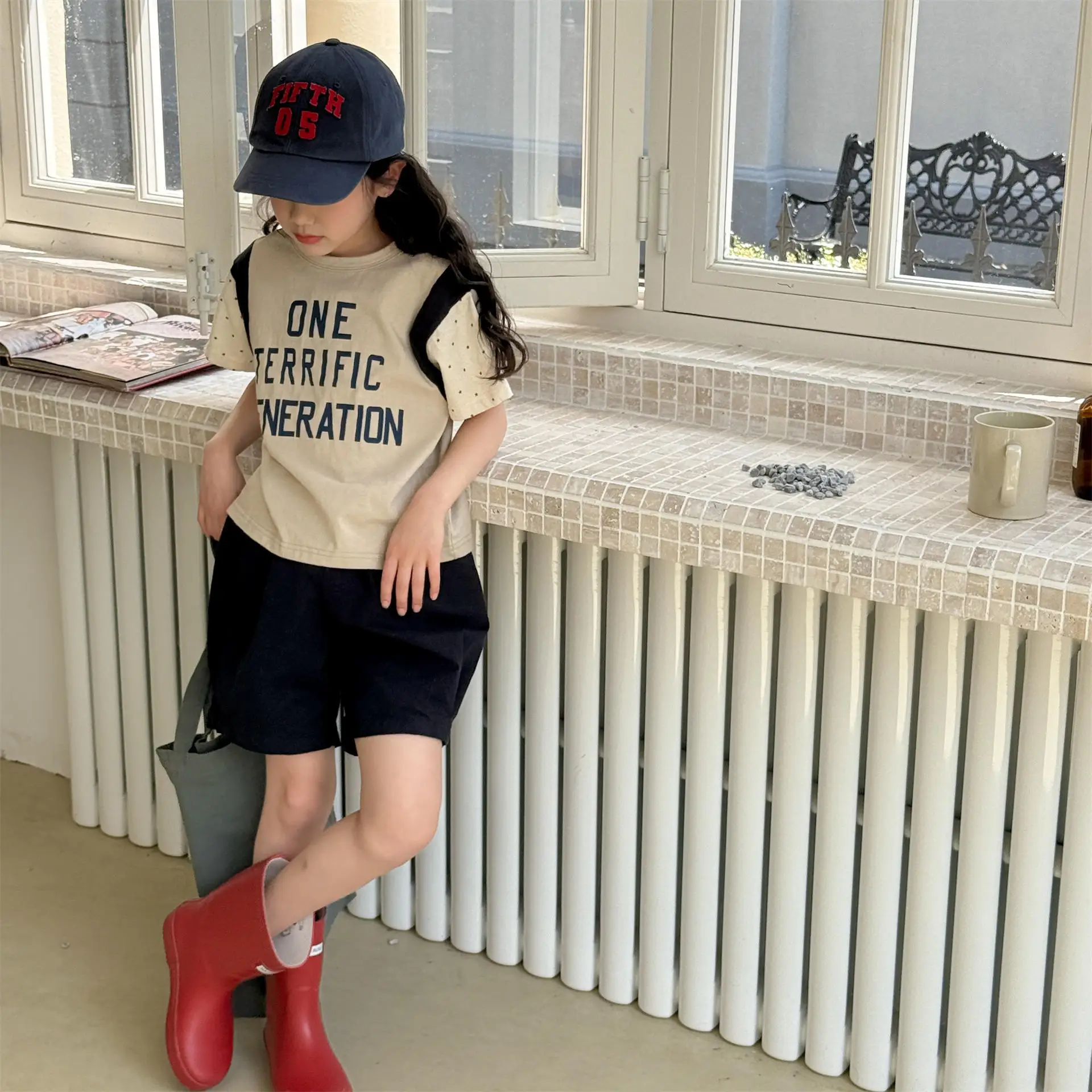 

2025 Summer New Children Cotton Short Sleeve T Shirts Print Baby Boys Loose Casual Tee Toddler Girls Fashion Tops Kids Clothes