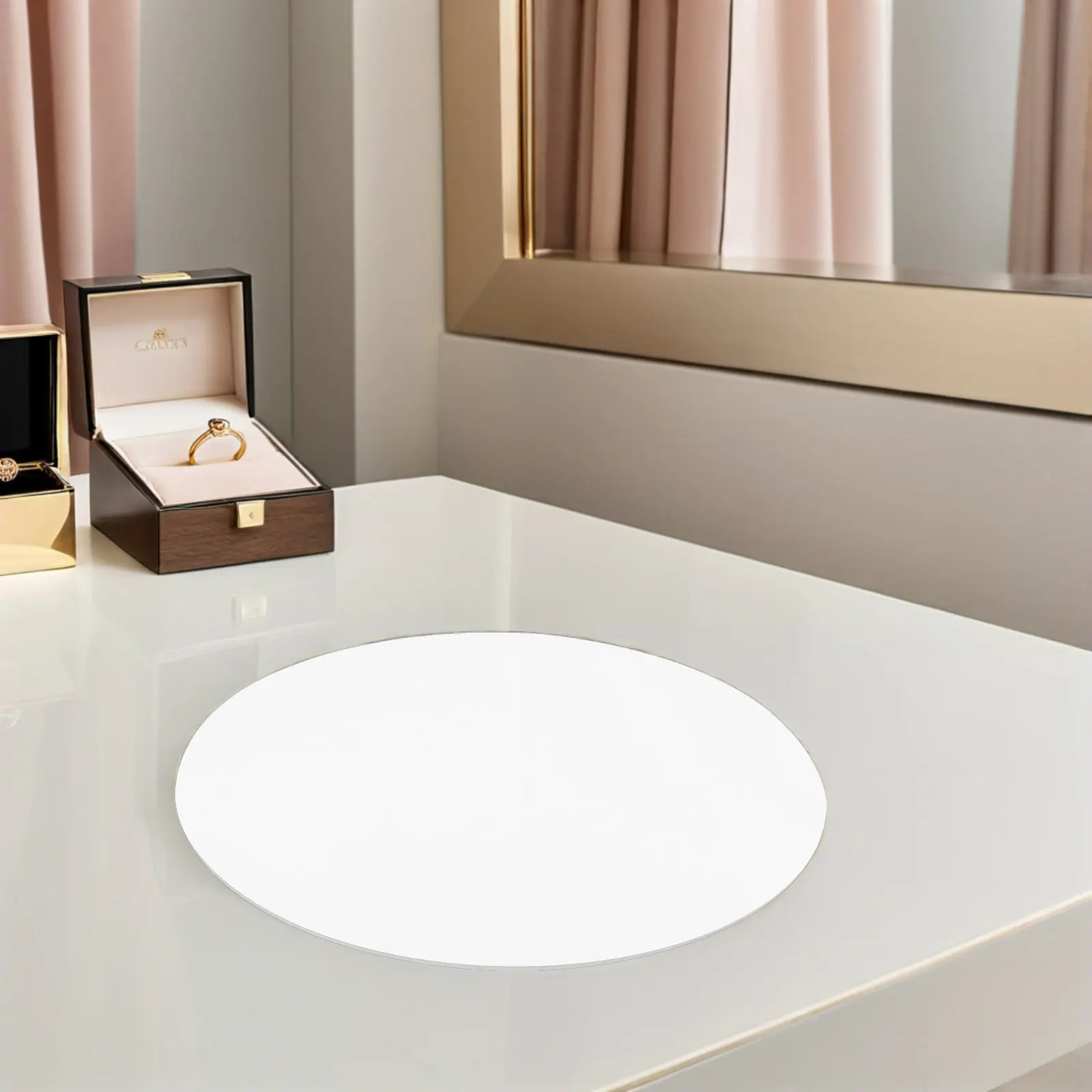 13Pcs Acrylic Round Mirrors 5.91 Inch Wedding Centerpieces Mirror Display Trays Self Adhesive Decorative Plates